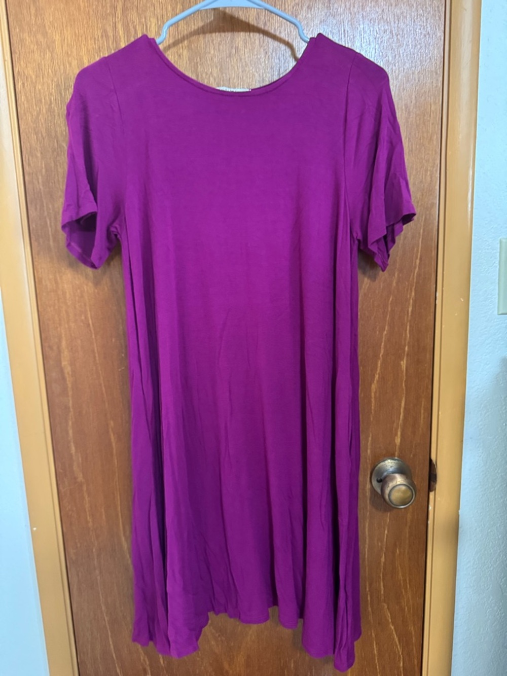 Hourglass Lilly Magenta Short Sleeve Swing Dress